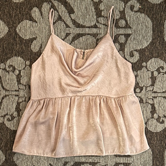 American Eagle Silky Cowl Neck Babydoll Top - Picture 7 of 11